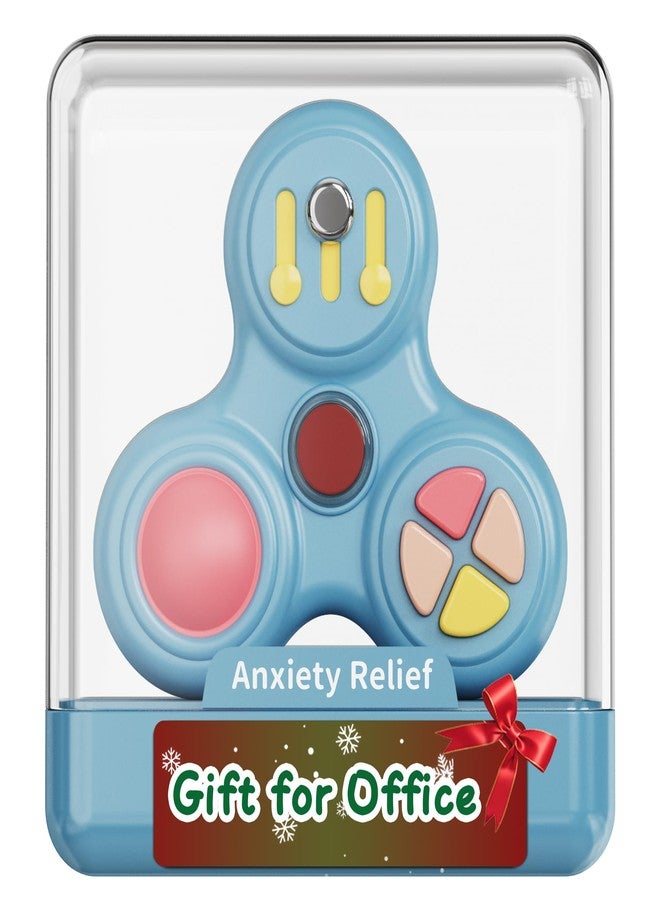 Evnojy Fidget Toys Fidget Blocks Fidget Pads Stress Fidget Block Twisty Fidget Toy Cube Anxiety Toy Infinite Cube for Adults (Spin Blue) - Image 4